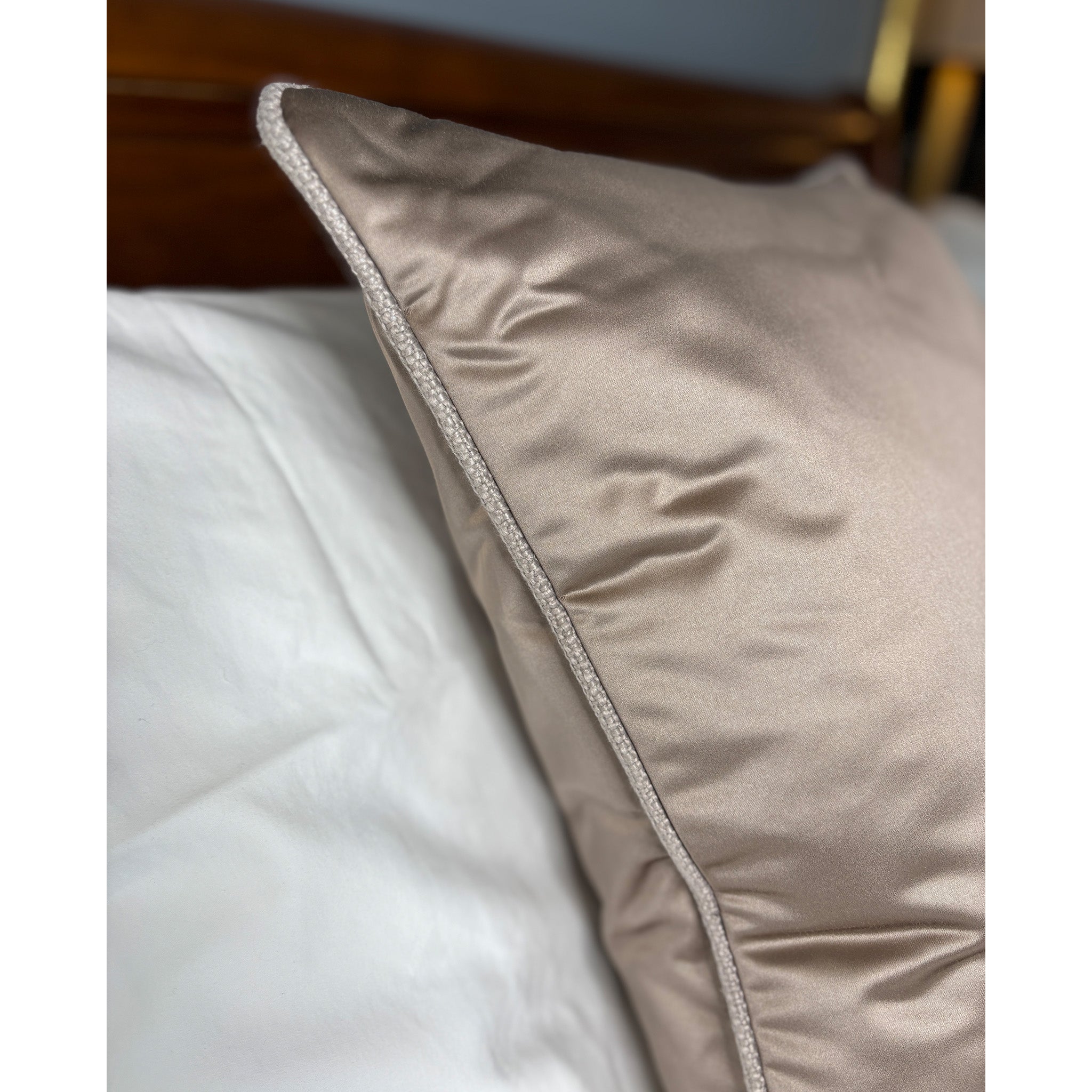 Luxury Satin Fabric Bed Cushion
